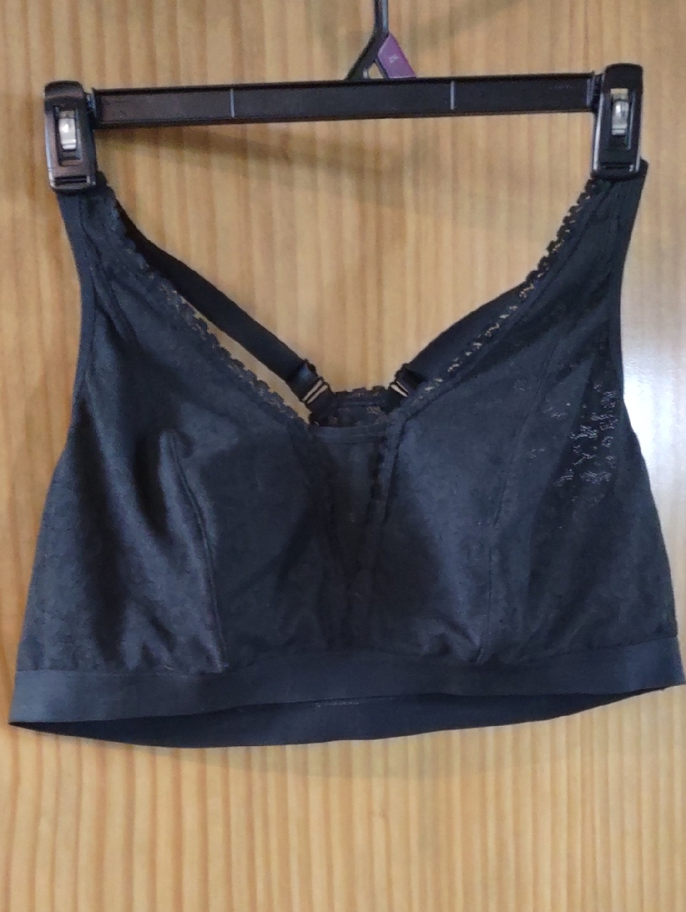 22-24 Cacique Black Lace Wireless Comfort Bralette